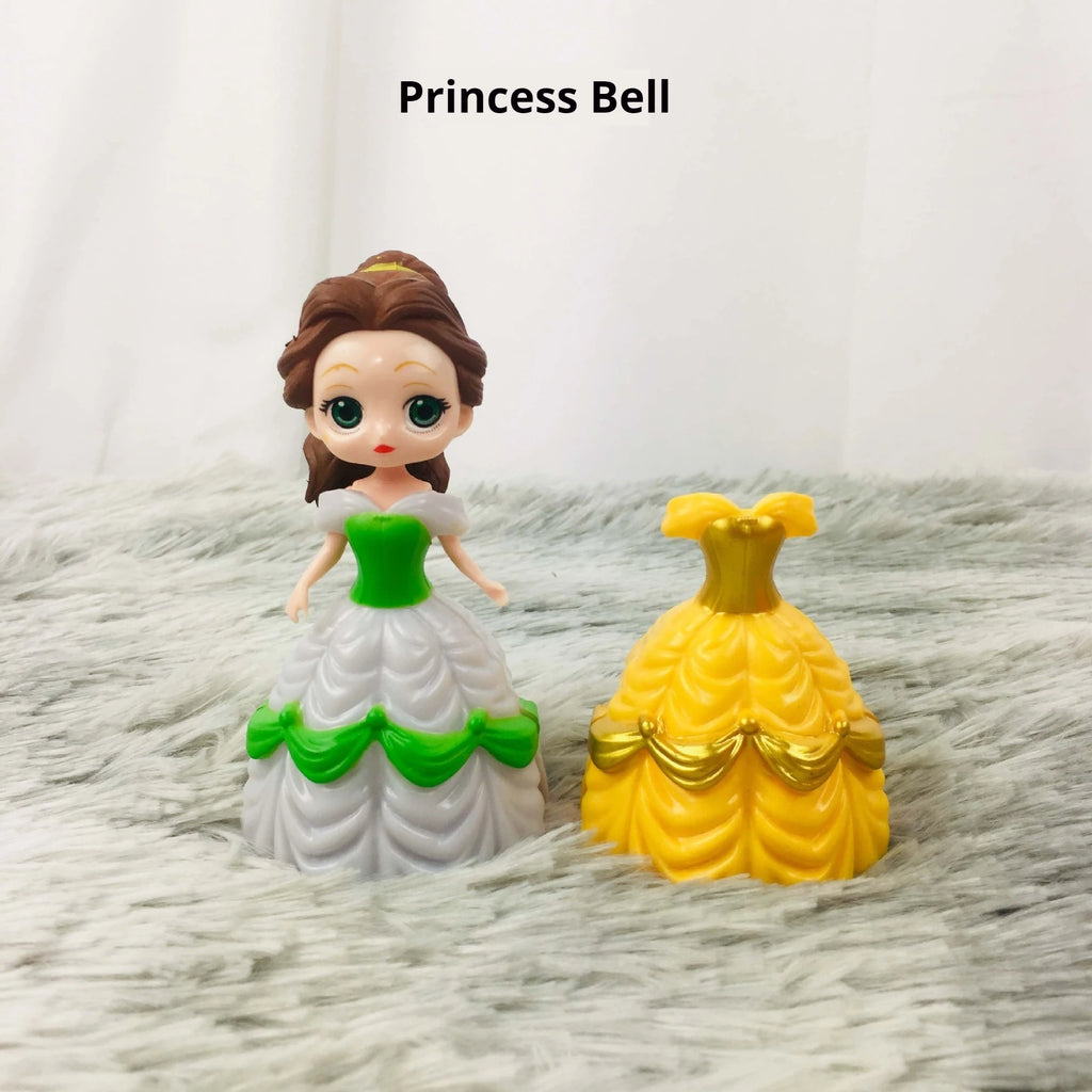 24pcs Princess Cinderella Belle Alice Snow White Ariel Rapunzel Pvc Action Figures Interchangeable Clothes Toys Dolls Gifts