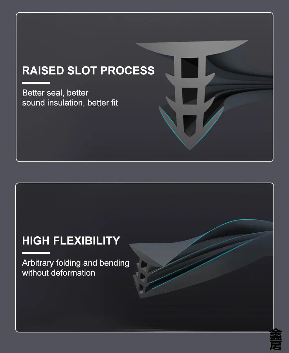 1.6m Auto Dashboard Sealing Strip Universal Car Sticker Rubber Seals Noise Insulation for Weatherstrip Car Accessories