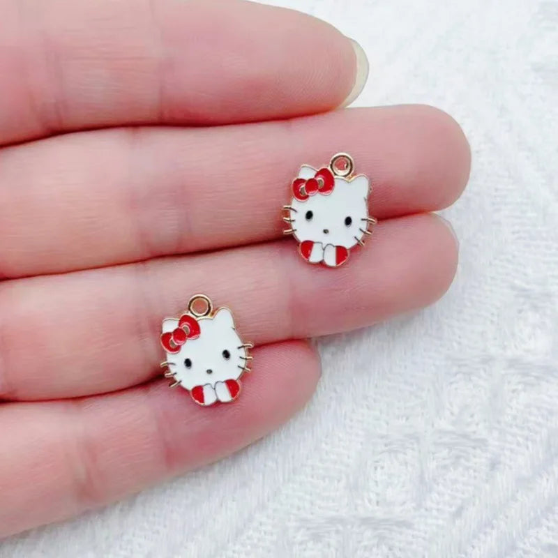 10/14PCS cartoon cute little animal DIY handmade jewelry accessories alloy drip pendant earrings earrings jewelry