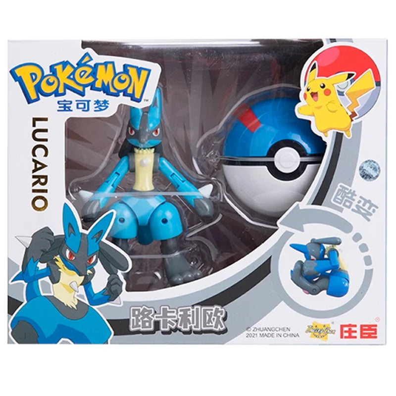 About Pokemon Anime Figure Charizard Pikachu Gyarados  Pocket Monster Figure Pokeball Action Deformation Toy Model Gift