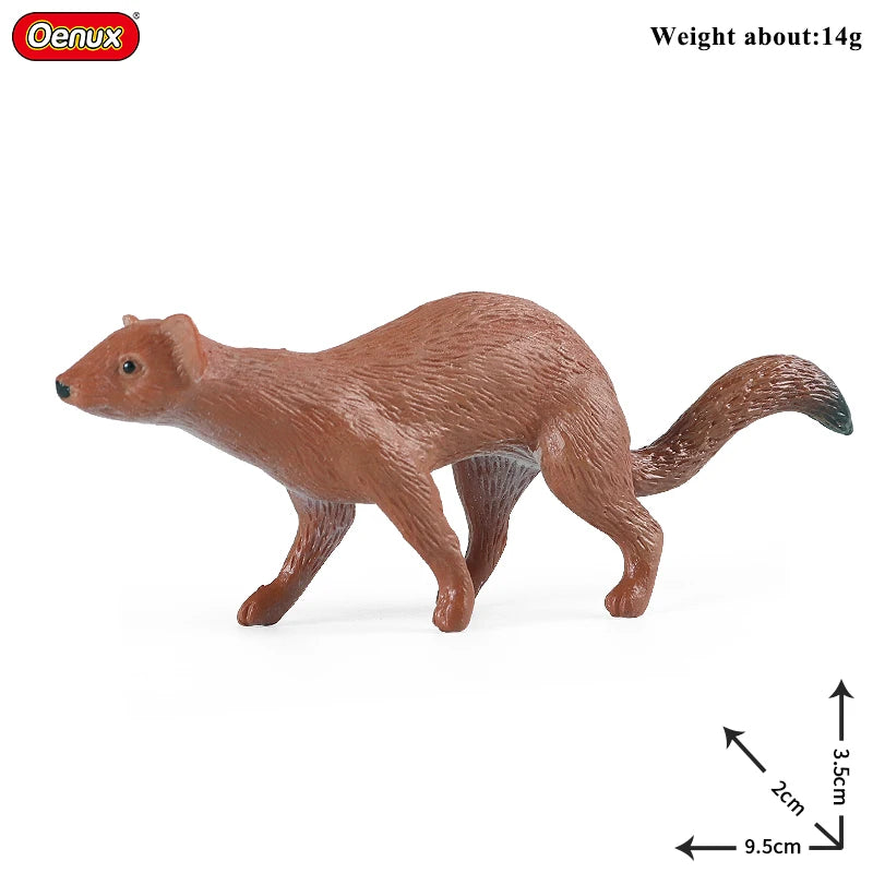 Oenux Simualtion Cute Forest Wild Animals Action Figures Owl Pangolin Manatee Rabbit Model Miniature Cake Toppers Kids Gift Toy