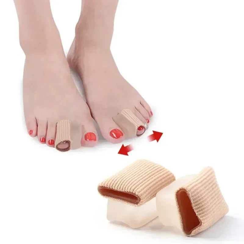 Gel Bunion Toe Separator W/Fabric Lining for Big Toe,Silicone Toe Spacers Breathable Toe Corrector Protector for Overlapping Toe