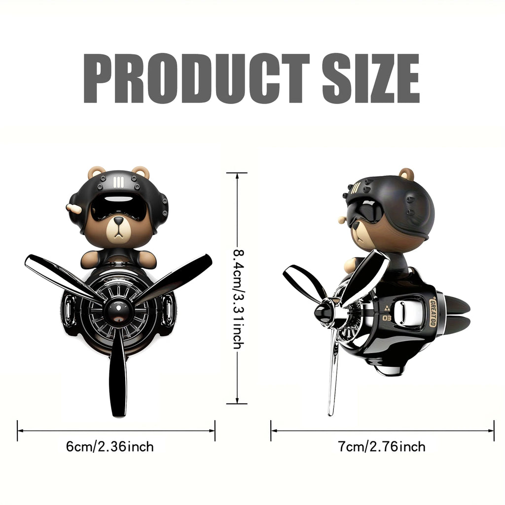 Head shake rotating propeller plane cool bear pilot car air fresheners accessories decoration fun diffuser perfume fragrance men