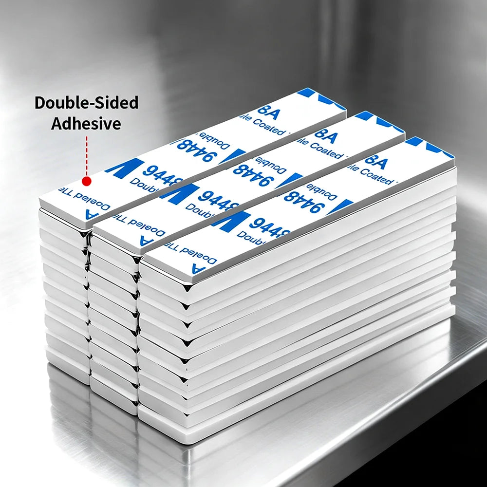 20x10x2 60x10x3mm Super Powerful Block Neodymium Magnet  With double-sided adhesive Magnet N35 Strong Permanent Magnetic imanes