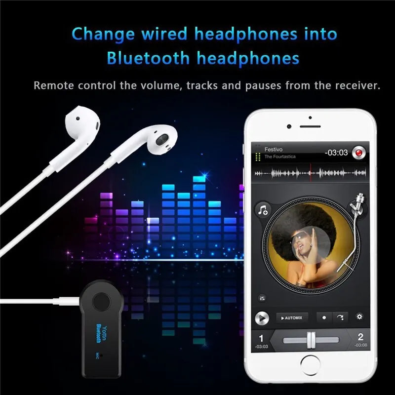 Aux Car Bluetooth 5.0 Receiver 3.5mm 3.5 AUX Jack Stereo Music Audio Car Transmitter Speaker Amplifier Wireless Adapter with Mic
