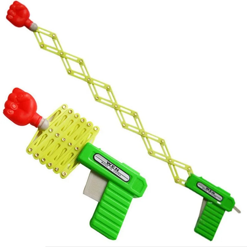 2PCS Retractable Fist Shooter Trick Toy Gun Funny Prank Toys Plastic Festival Gift for Fun Classic Elastic Telescopic Fist