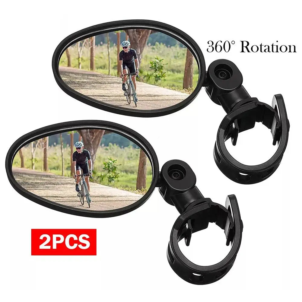 2PC Bike Mirror 360 Degree Adjustable Rotatable Handlebar Mirror Wide Bycicle Accessories Cycling Rear View Mirror Accesorios