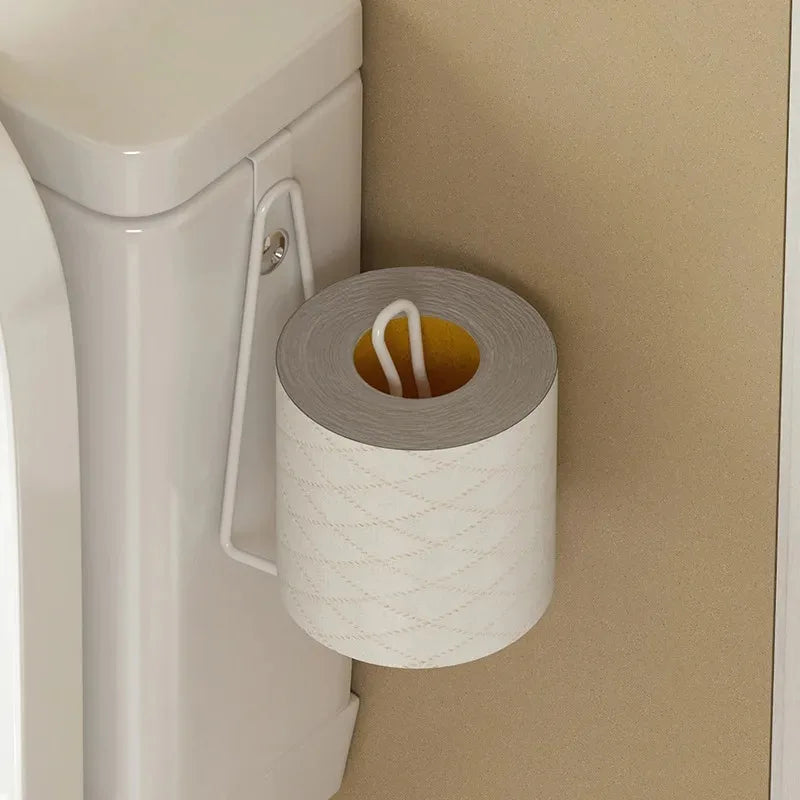 Stainless Steel Wall-Mounted Toilet Paper Holder - No Drill Space-Saving Design, Bathroom & Outdoor Storage Toilet Accessories