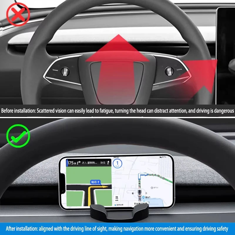 For Tesla Model 3 Y Highland 2017-2025 Liquid Silicone Rubber Car Phone Holder No trace Clip-on For Dashboard Air Vent