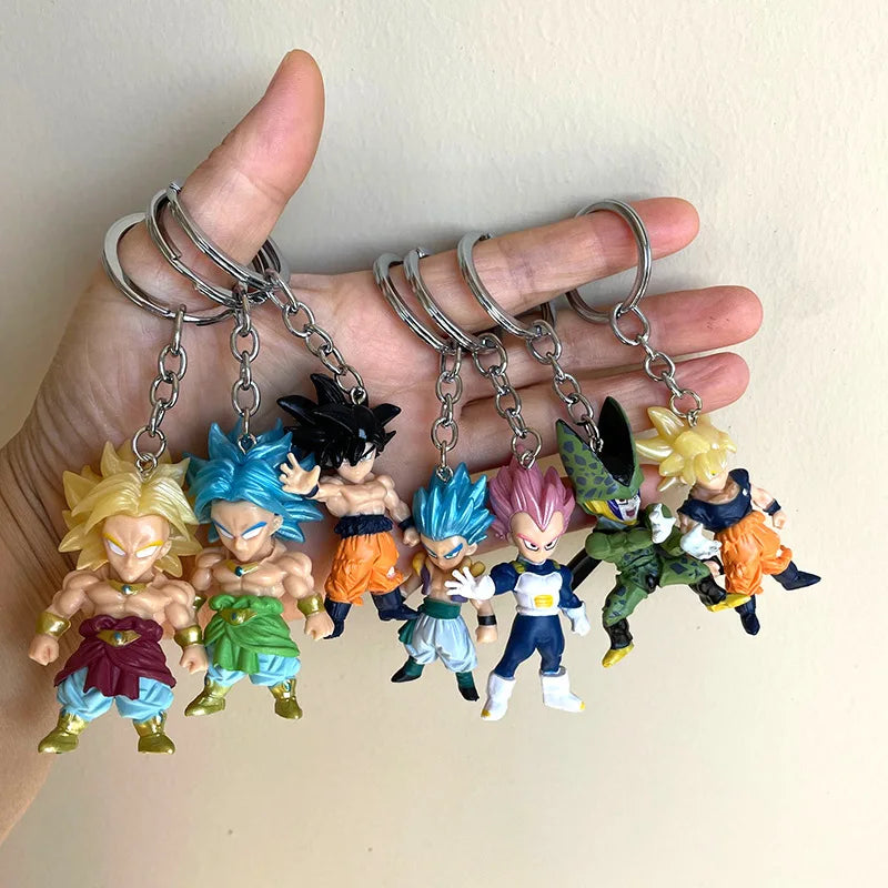 Dragon Ball Son Goku Mini Cute Kawaii Keychain Action Figure Anime Model Cartoon Bag Doll Pendant Figurine Toys Gift 1pcs Random