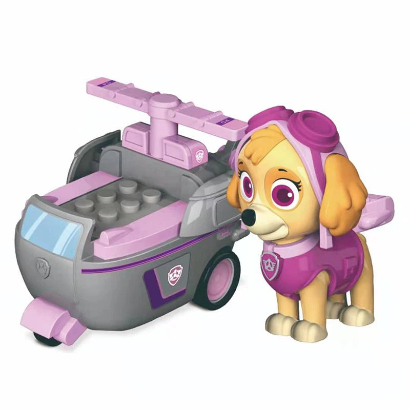 Genuine Paw Patrol PVC Cartoon Model Car 4-6cm Ryder Mashall Chase Rubble Skye Puppy Patrol Toys Figure Children Christmas Gifts