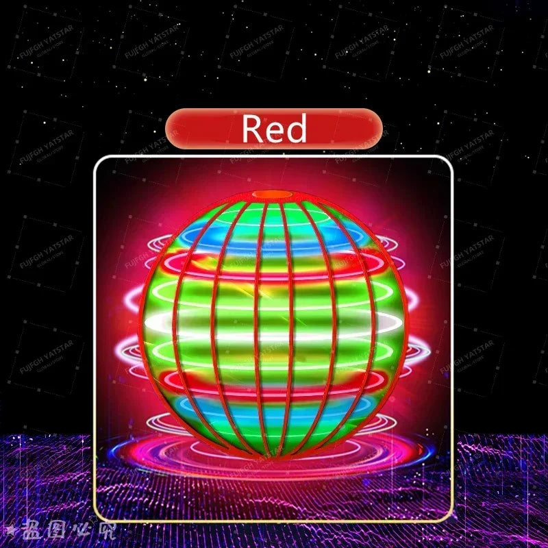 Hand Controlled Flying Ball with Colorful LED Lights, 360° Rotating Suspension Orb, Indoor Outdoor Sports Toy for Teens & Adults