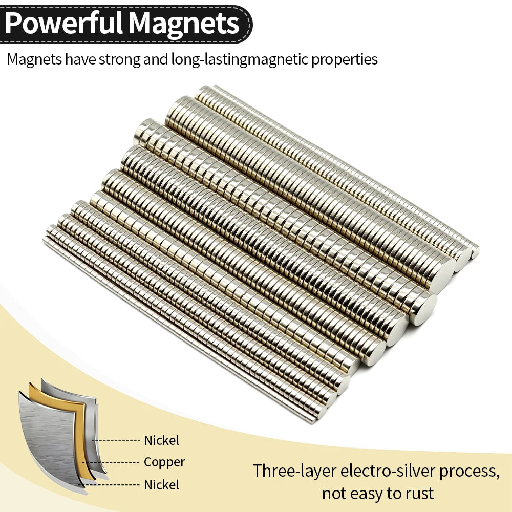 Super Strong Neodymium Magnet N35 NdfeB Permanent Magnetic imanes Round Powerful Magnets Refrigerator Magnet  2x2/6x2/6x3/10x3