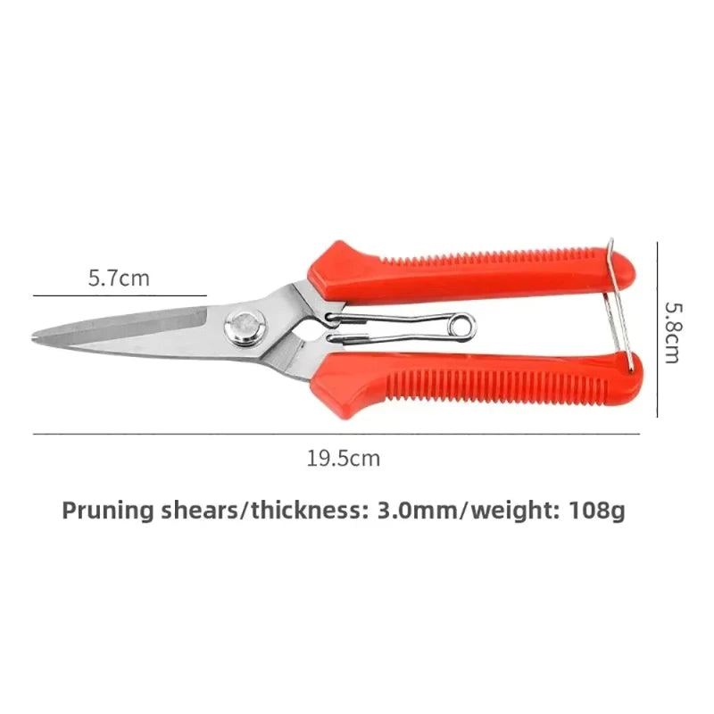 Garden Scissors Straight Head Pruning Shears Non-slip Handle Stainless Steel Outils Manuels Household Bonsai Pruing Scissors