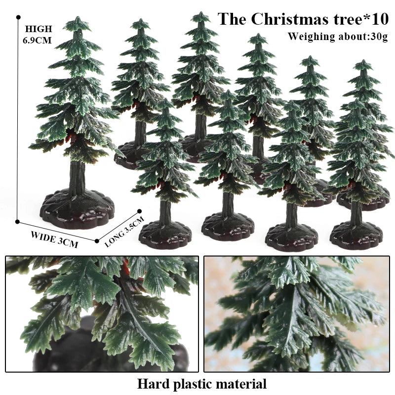 Oenux Home Decoration Equestrian Fencing Palm Trees Simulation Farm Cow Horse Animal Model Action Figures Miniature Cute Kid Toy