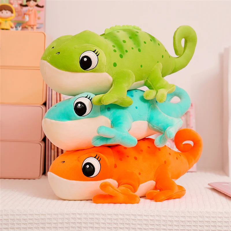 1PC 30cm Cartoon Real Like Lizard And Chameleon Plush Toys Creative Simulation Animal Reptile Stuffed Pillow Gifts