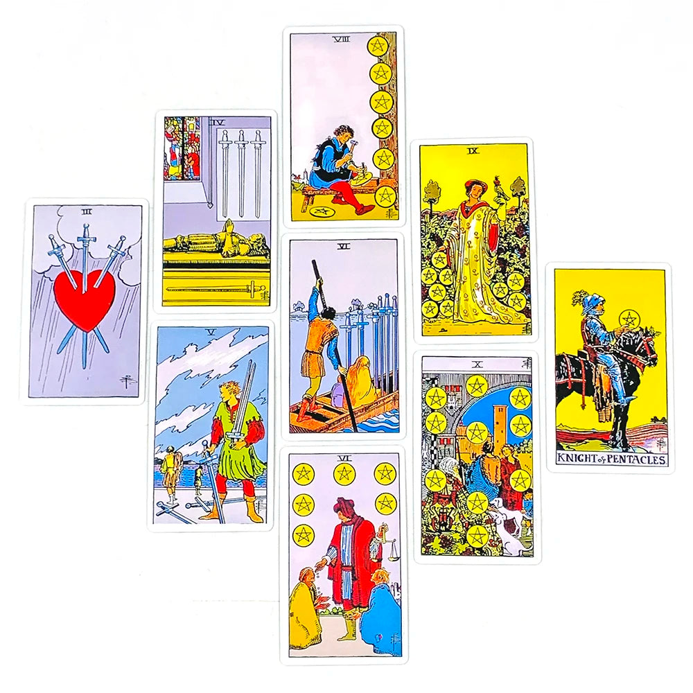 Hot-selling Tarot Cards A 78PCS Tarot Deck English Version Prediction Divination Board Game, Halloween and Christmas Gifts