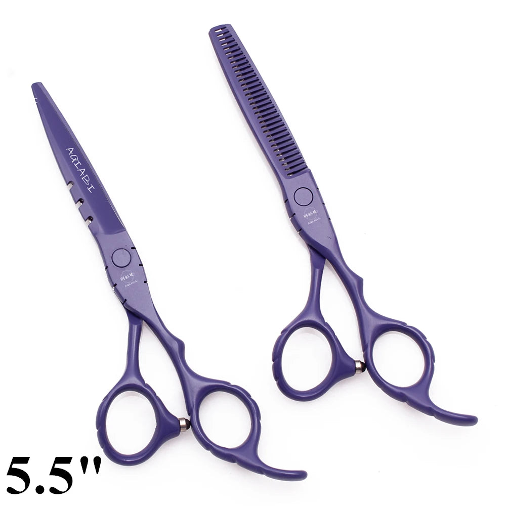 Professional Hairdressing Scissors 5.5" 6" AQIABI Japan Stainless Thinning Scissors Barber Shop Hair Cutting Scissors Red A1010