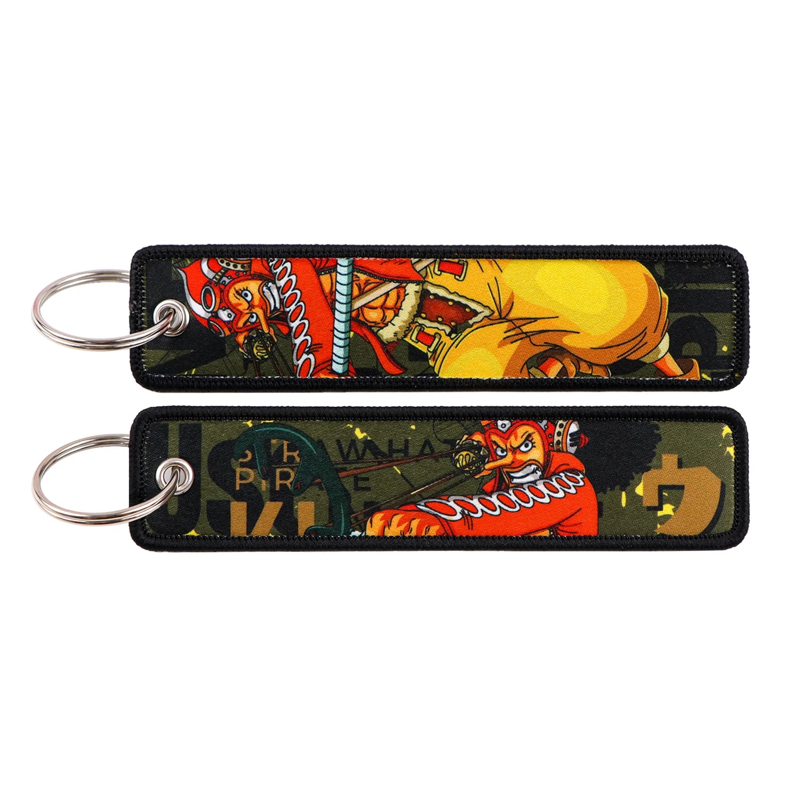 Anime Pirate Embroidery Key Fobs Manga Key Tags Cool Keychains for Women Men Car Keyrings Cosplay Accessories Friends Gift Toy