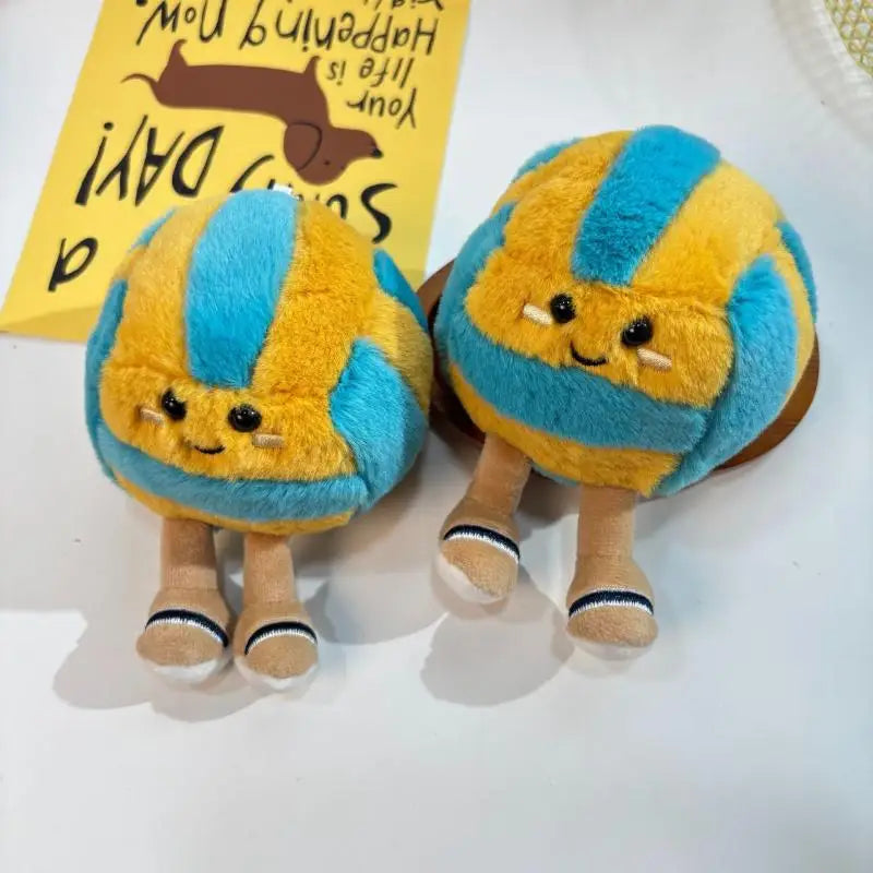 Soft Plush Cartoon Volleyball Toy, Fun Sports-Themed Keychain and Bag Decor