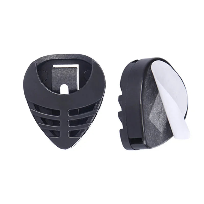 10Pcs Guitar Picks & Guitar Pick Holder Set For Acoustic Guitar Electric Guitar Bass Ukulele Stick-on Holder (Random Color)