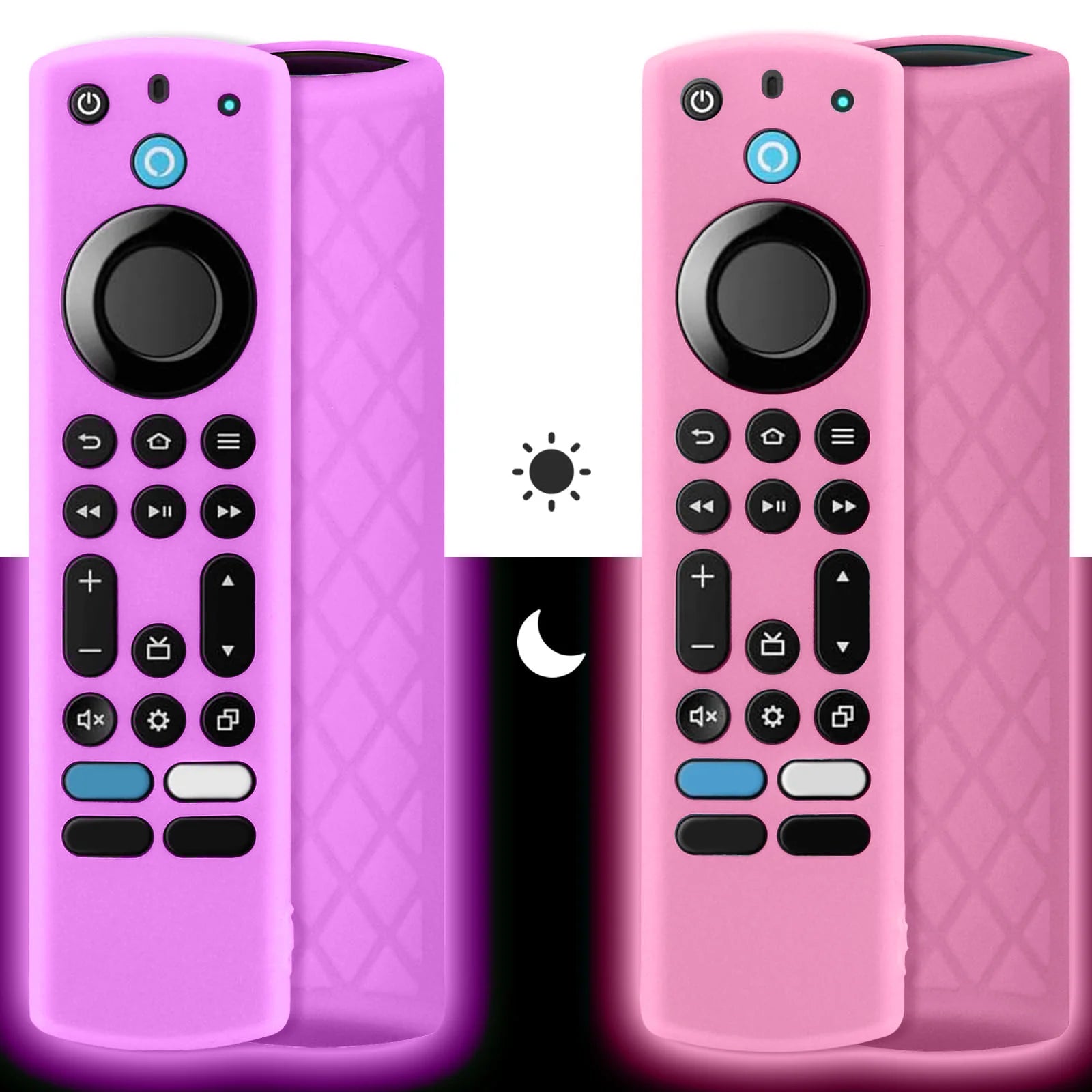 2Pcs Glow in The Dark Silicone Remote Case for Firestick 4K Max/Toshiba/Insignia/Pioneer/Omni (QLED) Series Alexa Voice Remote