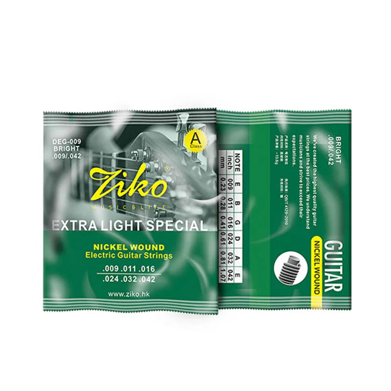 ZIKO DEG-009 Electric Guitar Strings Steel Core Surface Coating Nickel Extra Light Special Musical Instrument Accessorie Parts