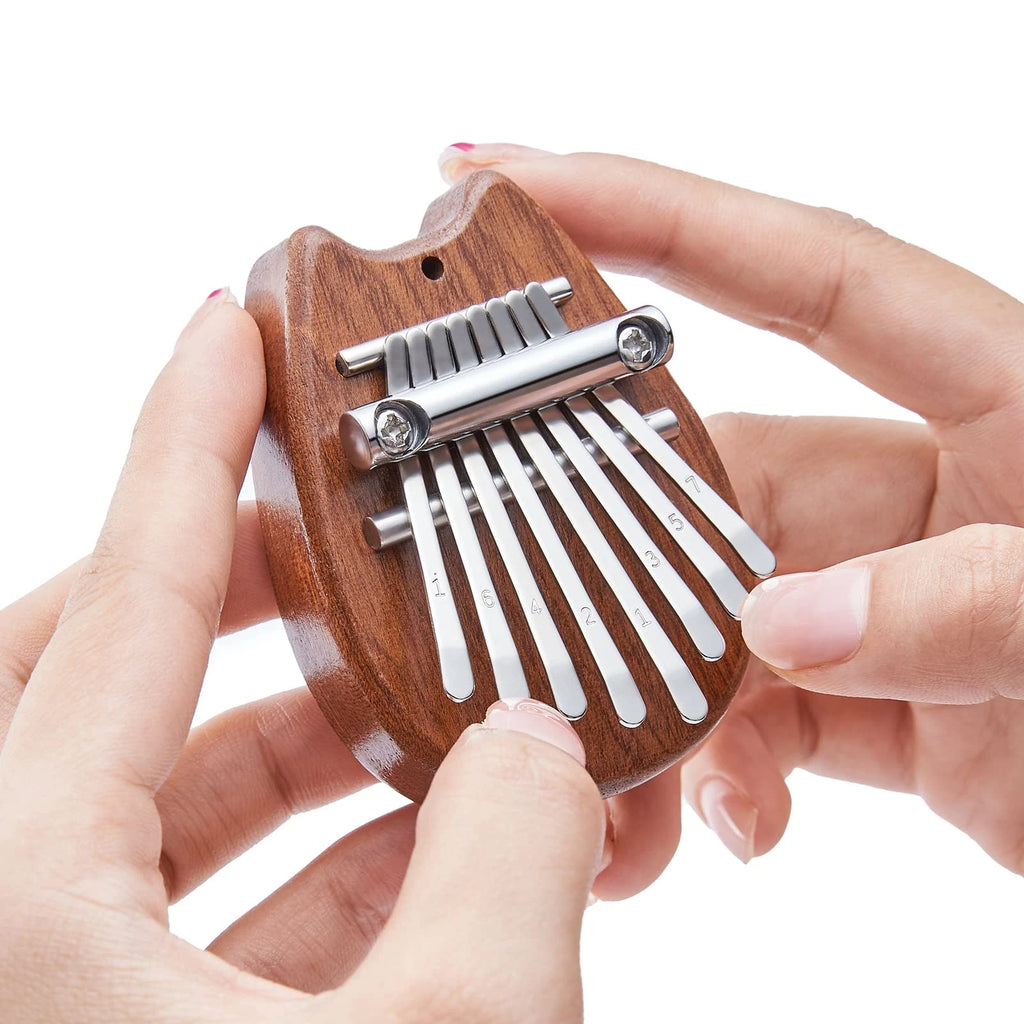 Mini Kalimba 8 Key Thumb Piano 1 Pack Water Drop Style Cute Instrument Portable Exquisite Gift Set for Kids