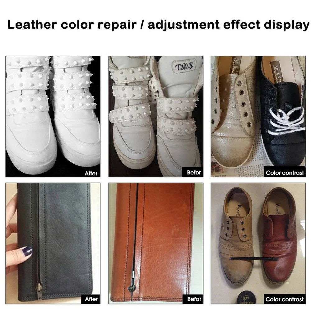 Leather Repair Kit Recoloring Balm No Heat Liquid Skin for Car Seat Sofa Shoes Bags Jacket Scratch Crack Rips Fixer 50ml Cream