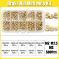 Hot Melt Brass Heat Insert Nut Iron Tip M2 M2.5 M3 M4 M5 M6 Embedded Heating Knurled Brass Inserts Nuts 3D Printer Case Notebook