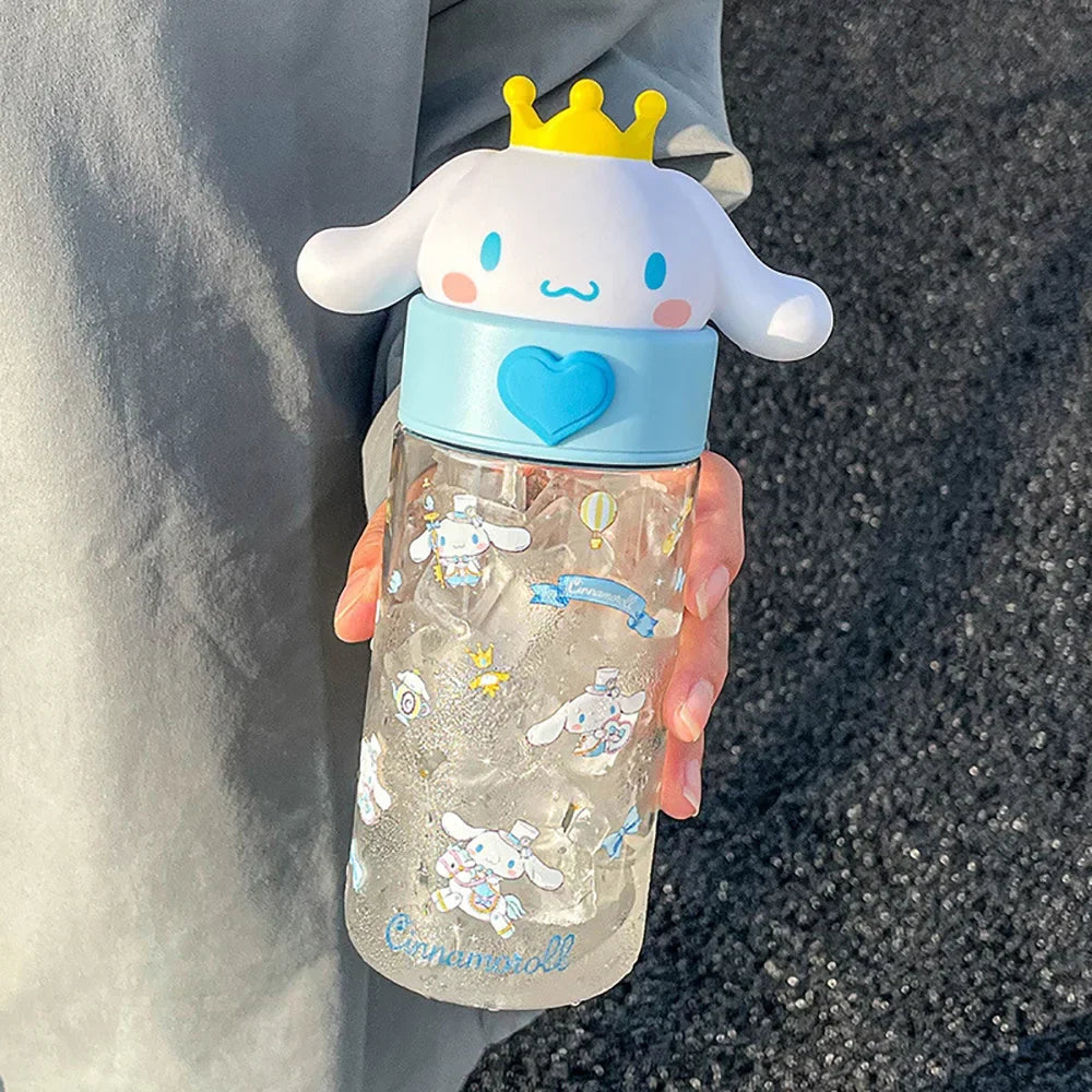 500ml Kawaii Sanrio Dolls Transparent Cup Cartoon Hello Kitty Kuromi Cinnamoroll Melody Plastic Water Bottle Gifts