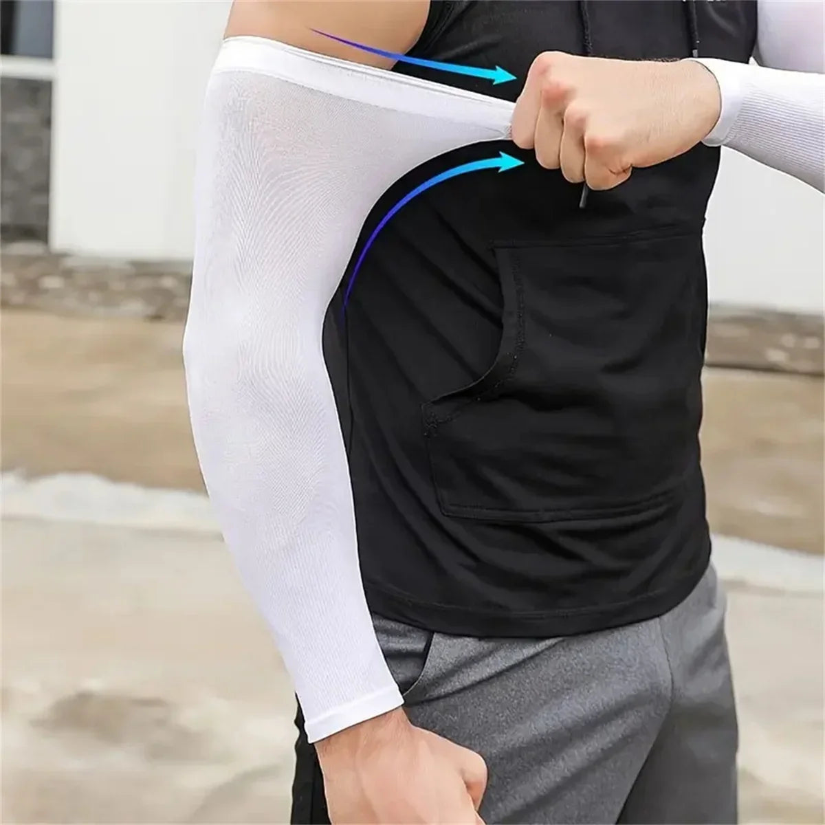 KKJOY 6 Pairs Unisex Cooling Arm Sleeves Compression Breathable Moisture Wicking for Men Women Sports Outdoor UV Protection