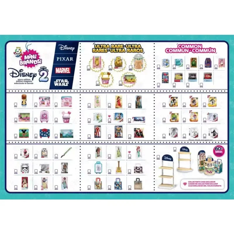 Disney 5 Surprise Capsule Toys Mini Brands Series 3 Mystery Blind Box Fashion Surprise Ball Cartoon Figures Collectible Toys