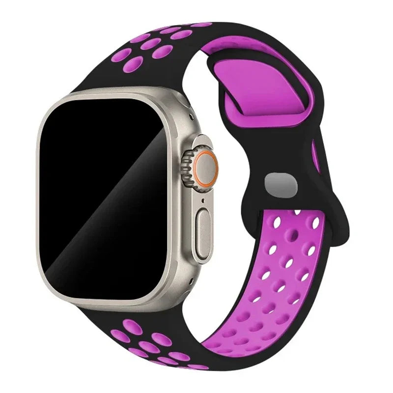 Original Sport Strap for Apple Watch Band 46mm 49mm 45mm 44mm 38 42mm Colored Particles Rubber Band IWatch Ultra 10 9 8 7 6 5 SE