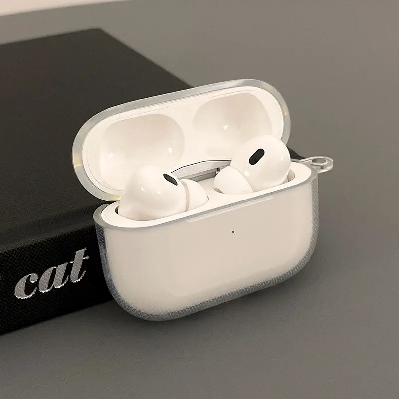 Clear Soft TPU Earphone Case with Metal Ring Buckle for Airpods Pro 2 3 2nd Generation Air Pods 4 3 1 3rd Gen Cover Accessories