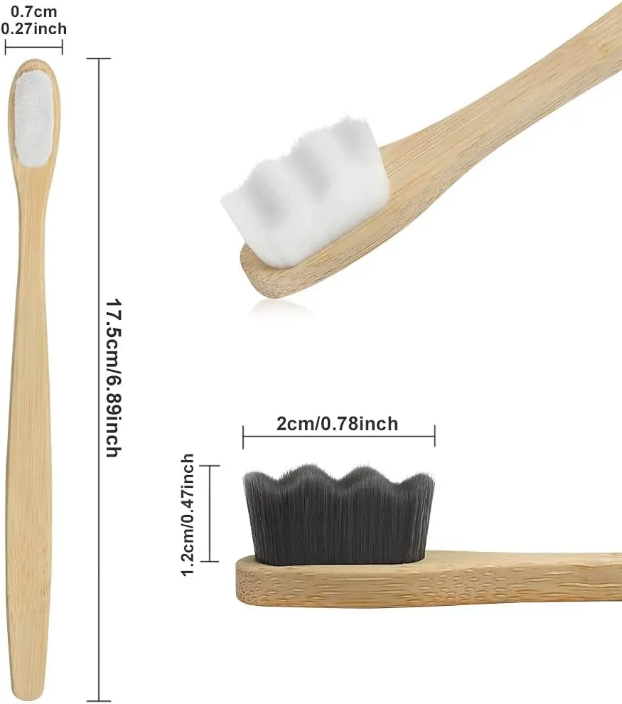 New 4Pcs Soft Bamboo Micro-Nano Toothbrushes, Extra Soft Toothbrush with 20000 Bristles Designed for Sensitive Gums Kids Adults