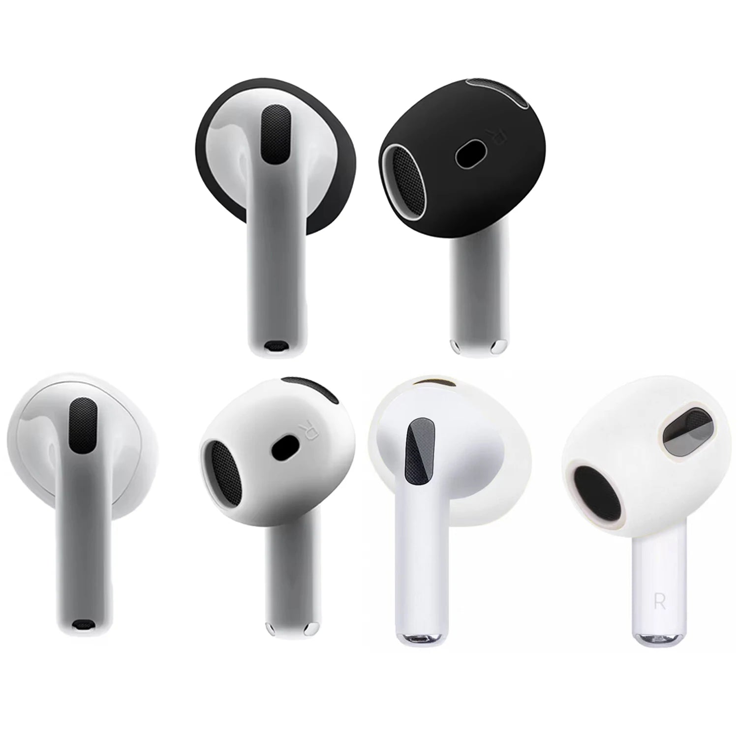 3 Pair Silicone Eartips For Apple AirPods 4 Replacement Ultra Thin Rubber Earbuds Ear Tips For Airpod 4 Anti-Slip Earphone Cover