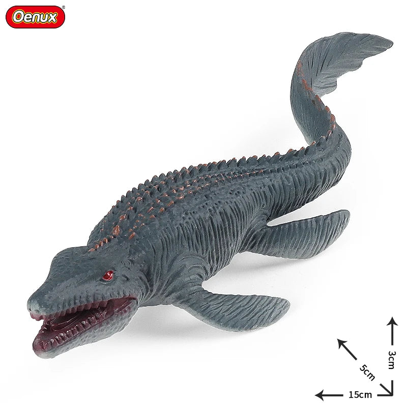 Oenux Jurassic Dinosaur World Eoraptor Dilophosauridae Mosasaurus Velociraptor T-Rex Animasl Model Action Figures Kid Toy Gift