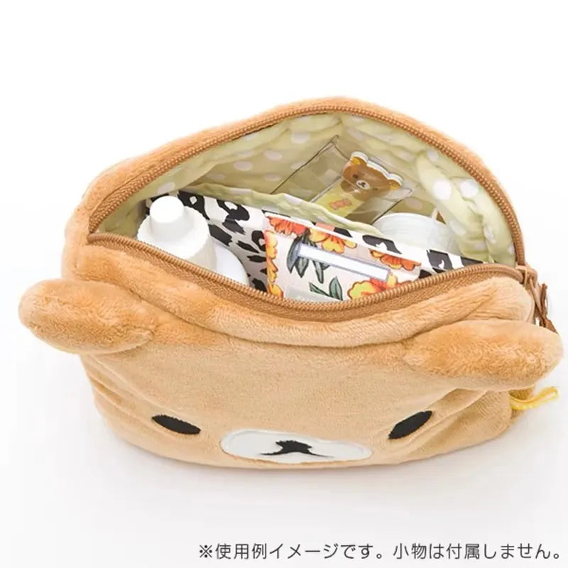 Rilakkuma Cute Makeup Organizer Storage Bag Cartoon Bear Plush Kawaii Cosmetic Cosmetic Bags Vanity Beauty Case Cute Pencil Case