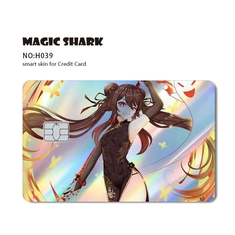 Magic Shark Mcloving Spider Anime Shinny Laser Holographic Matte Skin Film Sticker for Debit Bank Credit Card