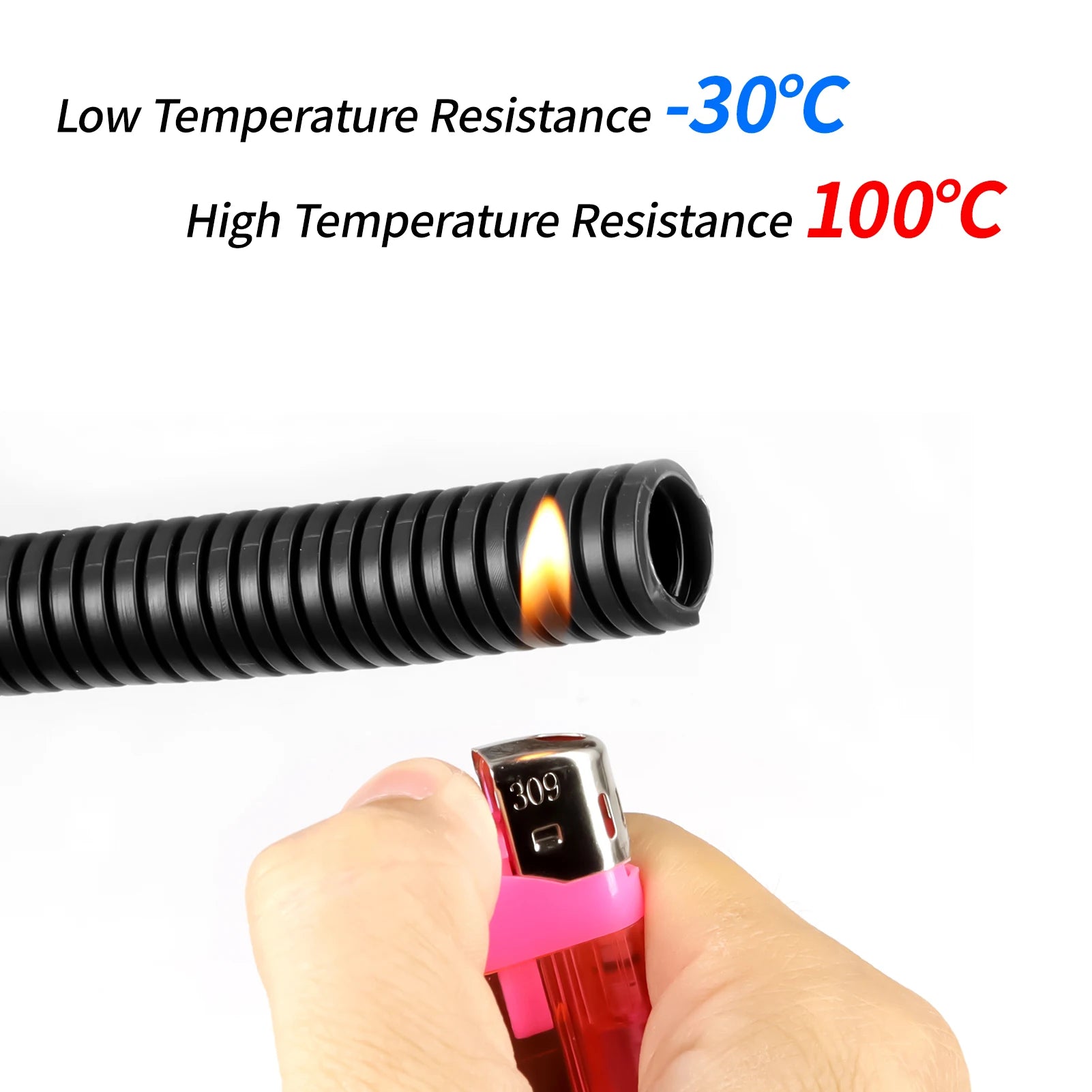 3/5/10m PP Insulated Corrugated Pipe AD 7.5 ~ 34.5mm Wire Harness Threaded Hose Plastic Auto Mechanical Line Protection Sleeving