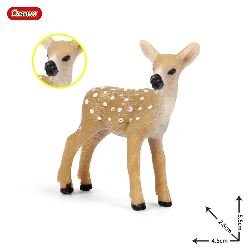 Oenux Simualtion Cute Forest Wild Animals Action Figures Owl Pangolin Manatee Rabbit Model Miniature Cake Toppers Kids Gift Toy
