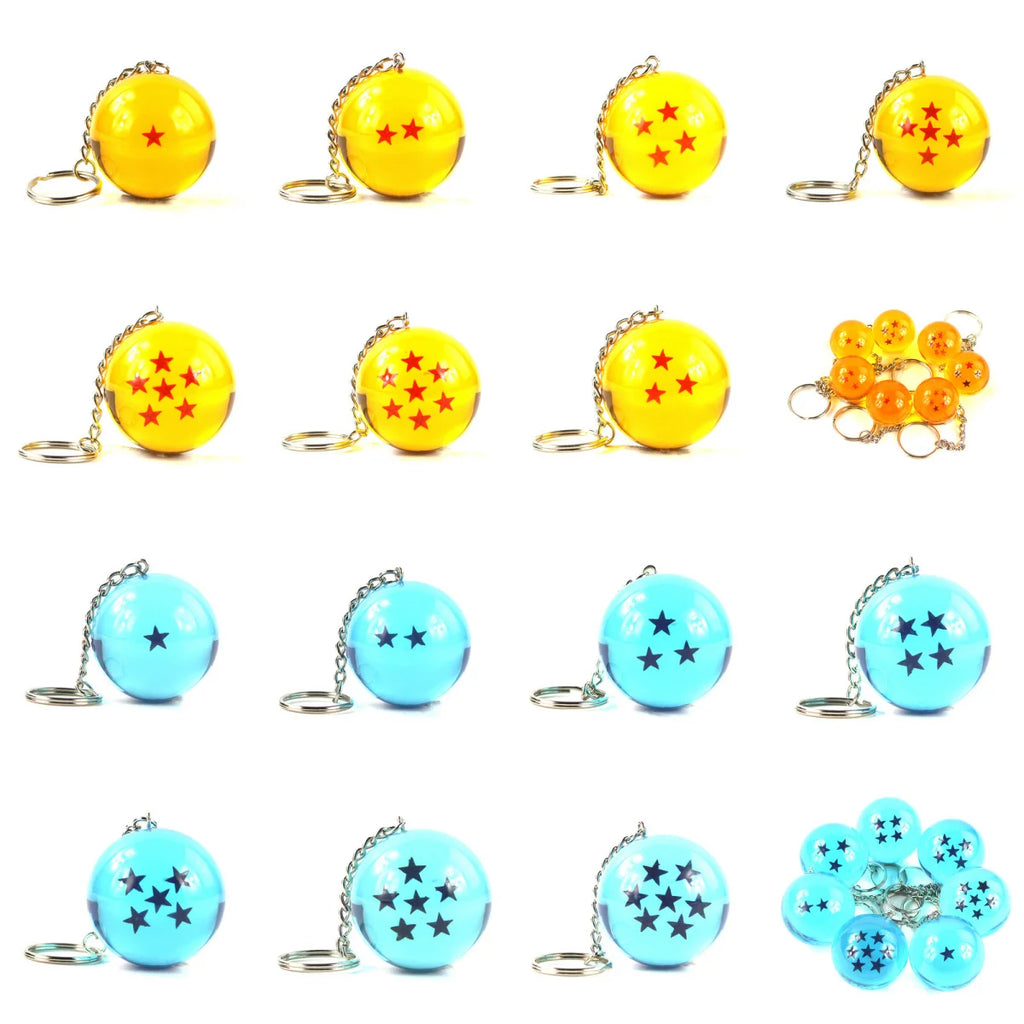 2.7cm 7PCS/set Anime Son Goku Shenron Dragonball Crystal Ball Resin Action Figure Model Toy Kids GIft Keychain