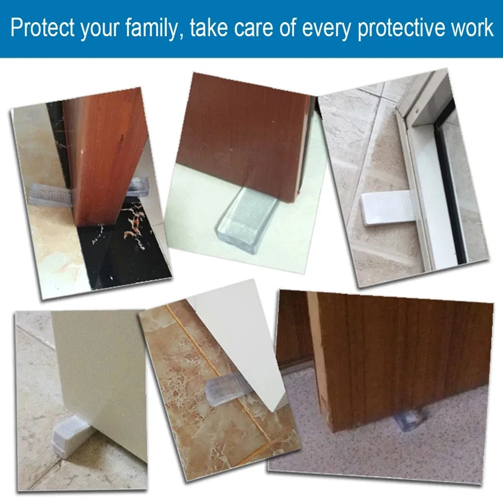 Door Stops Rubber Door Stopper Silicone Anti-collision Safety Door Stoppers Door Joints For Household Hardware Tools