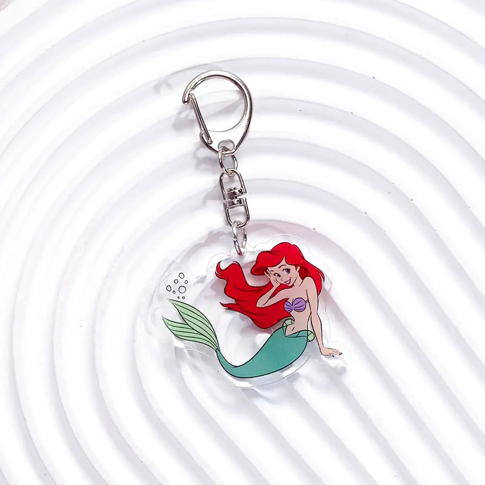 1/13Pcs Disney The Little Mermaid Ariel Ursula Acrylic Keychain Bag Charms Accessories Backpack Key Holder Keyring Fans Friends