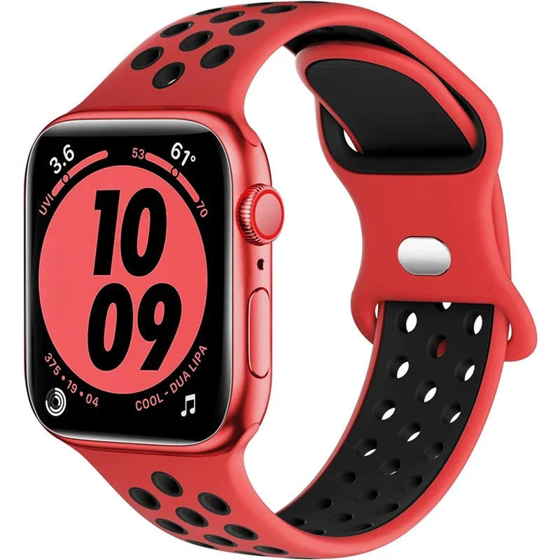Original Sport Strap for Apple Watch Band 46mm 49mm 45mm 44mm 38 42mm Colored Particles Rubber Band IWatch Ultra 10 9 8 7 6 5 SE