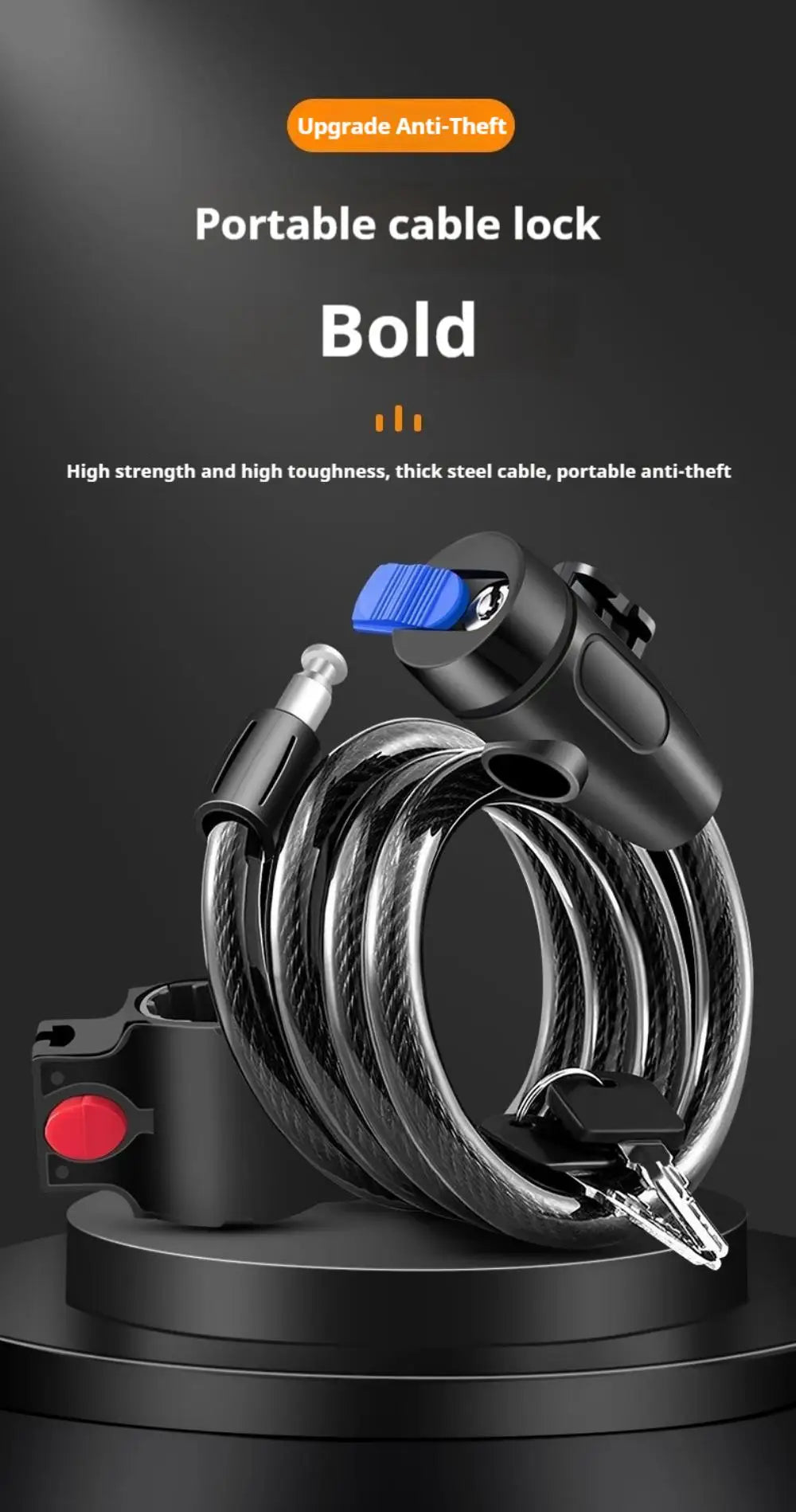 DOMEN Bicycle  Anti-Theft Chain Lock Bike Portable Metal Steel With 2Keys Safety Lock Motorcycle Bike Lock Bicycle Accessories