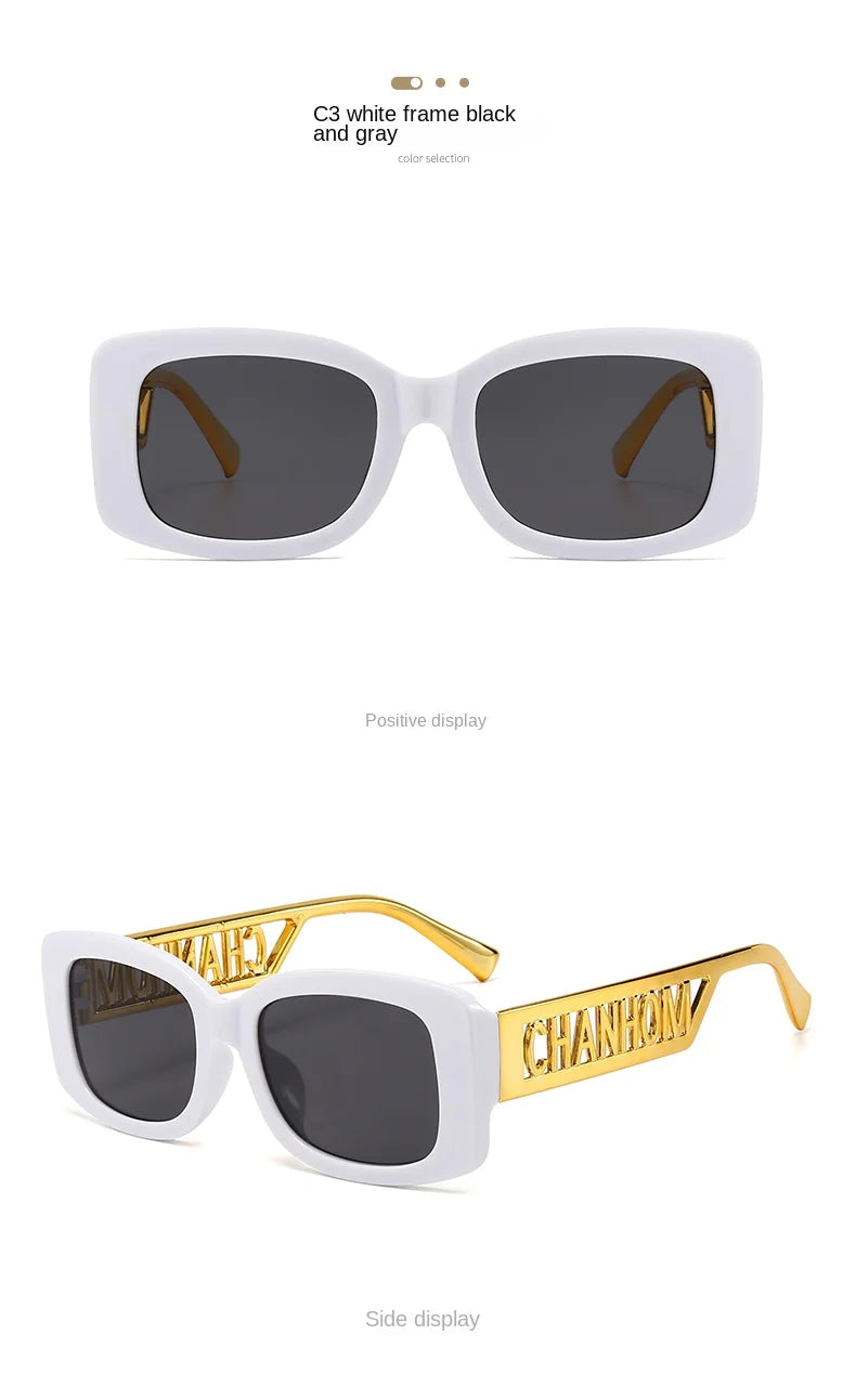 Fashion Fishing Sunglasses Male Female Black Frame Letter Palm Hip-hop Trend Brand High-end Sense Sunglasses Travel Sunglasses