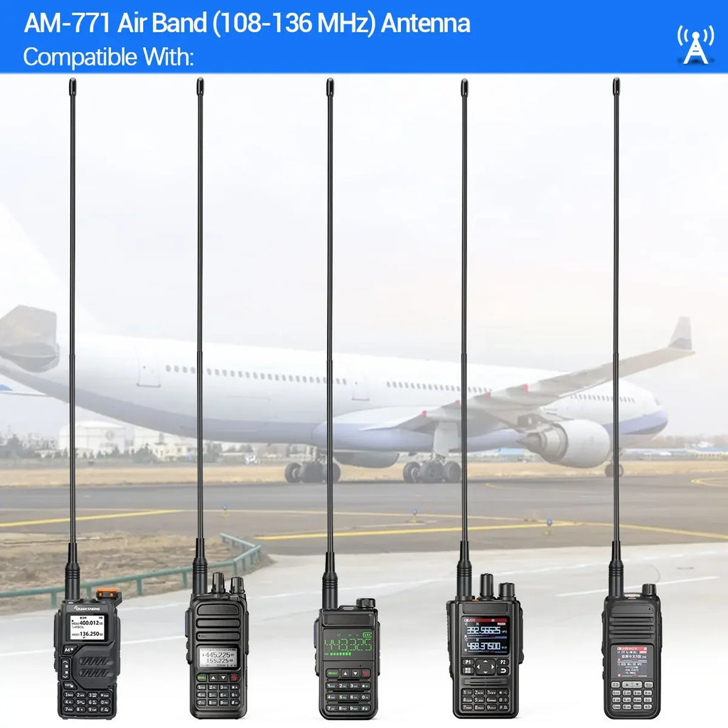 AM-771 Air Band SMA-Female Antenna 108-136MHz for Quansheng UV K5 (8) K6 Baofeng UV 5RH 21 PRO V2 UV-98 Walkie Talkie Ham Radio