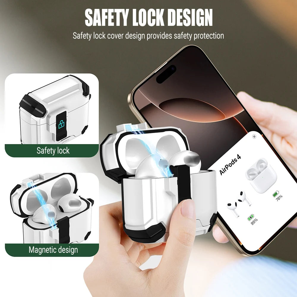 Luxury Bracket Case For AirPods Pro 3 3nd Automatic Lock Compatible With MagSafe For Men Apple Air Pods Pro 2 4 3 2 1 Pro2 Cover